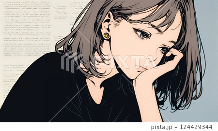 ため息をついている若い女性