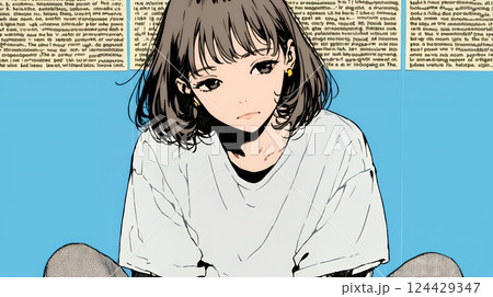 ため息をついている若い女性