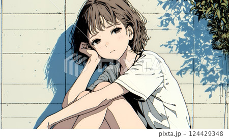 ため息をついている若い女性