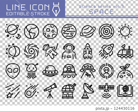 Line Icon 科學系列第 3 卷 太空 Line Icon 科學系列第 3 卷 太空 124430116