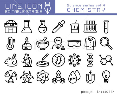 ラインアイコン　科学シリーズvol.4　化学実験・研究所 124430117