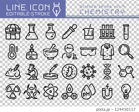ラインアイコン　科学シリーズvol.4　化学実験・研究所 124430117