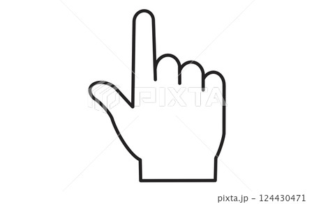 指差しを表す手のアイコンイラスト（上方向） 124430471