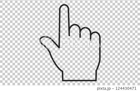 指差しを表す手のアイコンイラスト（上方向） 124430471