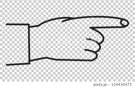 Icon illustration of a hand pointing to the right 124430473