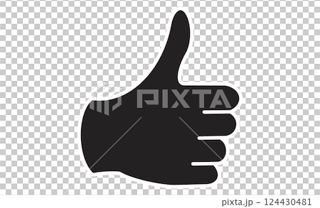 Simple icon illustration of a hand giving a thumbs up 124430481