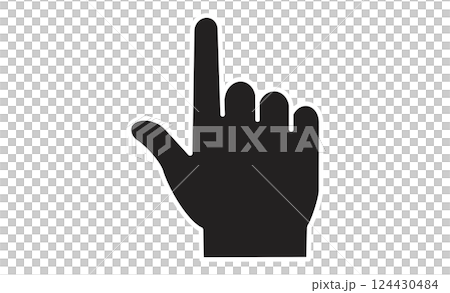 Hand icon illustration showing pointing (upward) 124430484
