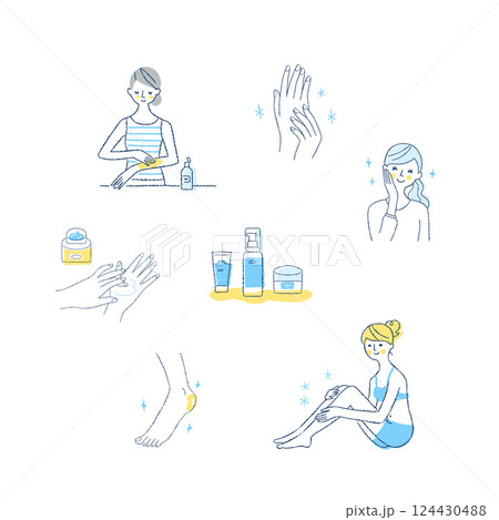 さまざまなスキンケア　イメージセット 124430488
