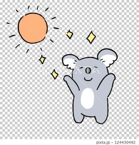 日光を浴びる コアラ かわいい 日光を浴びる コアラ かわいい 124430492