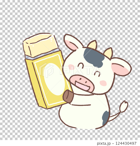 Butter cow illustration cute 124430497