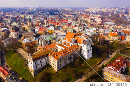 Lublin cityscape with Cathedral and Dominican monastery 124430520