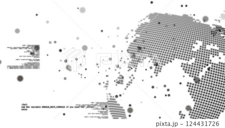 Image of globe with data processing over network of connections on white background 124431726