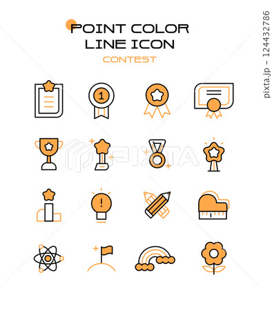 Point Color Line Icon Set Contest 124432786