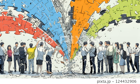 みんな社会のピースなんだよ：秩序ある社会生活をしている反面、独自性が喪失している。