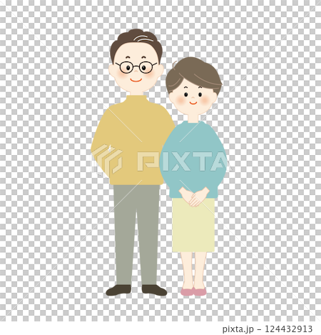 Illustration of a couple, full body Illustration of a couple, full body 124432913