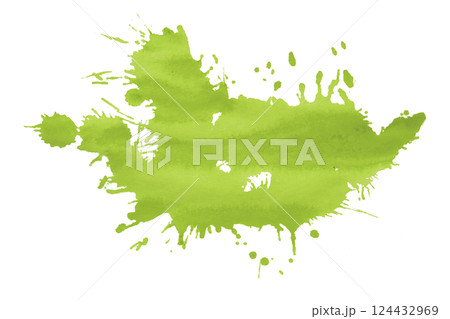 green brush paint stain isolated on transparent background 124432969