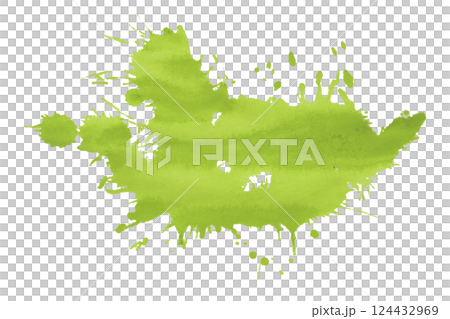 green brush paint stain isolated on transparent background 124432969