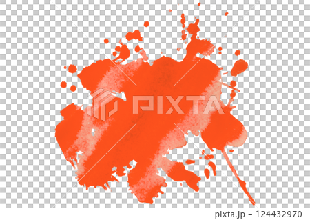 red brush paint stain isolated on transparent background 124432970