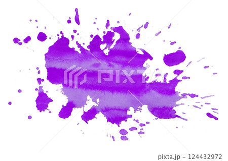 purple brush paint stain isolated on transparent background 124432972