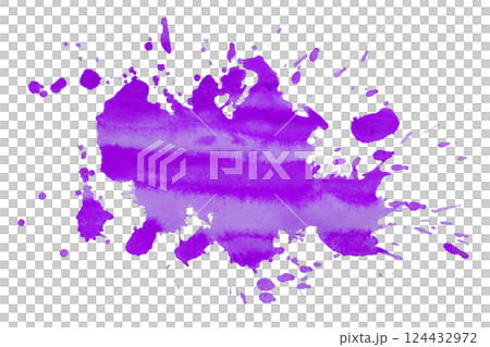 purple brush paint stain isolated on transparent background 124432972
