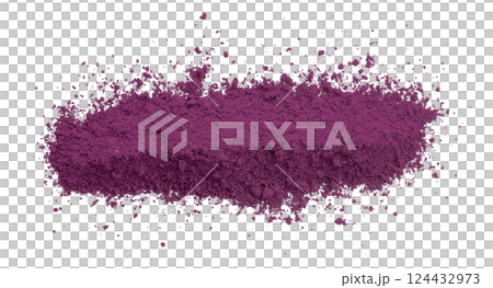 Dark purple powder isolated on transparent background. 124432973
