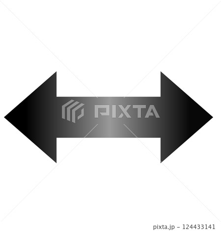 イラスト素材: 左右双方向の透過グラデーションのスタイリッシュな矢印　ビジネス　シンプル 124433141