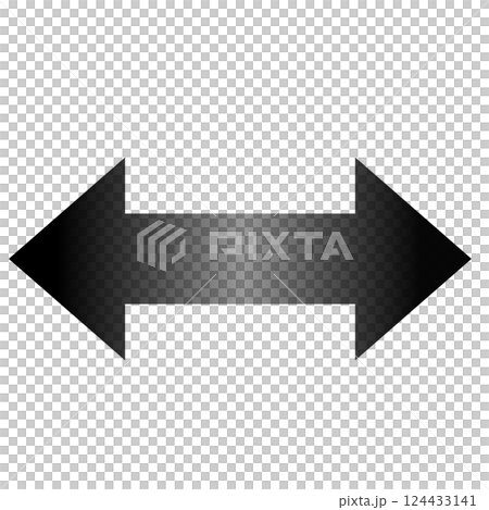 イラスト素材: 左右双方向の透過グラデーションのスタイリッシュな矢印　ビジネス　シンプル 124433141