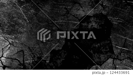 Scratched dark texture with abstract patterns in image 124433691