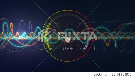 Image of internet speedometer data processing over networks of connections Image of internet speedometer data processing over networks of connections 124433809
