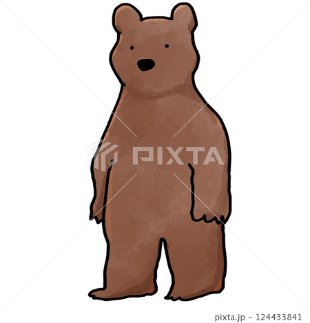 ゆるかわな茶色の立っているクマのイラスト素材 [124433841] - PIXTA