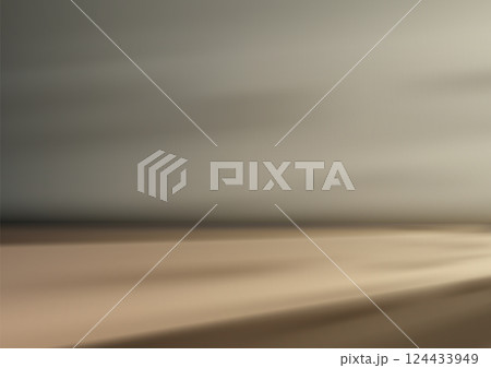 light brown floor surface merging into hazy gray backdrop minimalist room abstract space 124433949