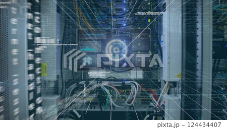 Image of financial data processing over computer servers 124434407