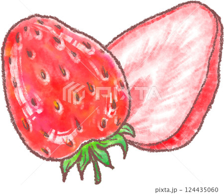 苺を切ったところ_苺_いちご_ストロベリー 124435060