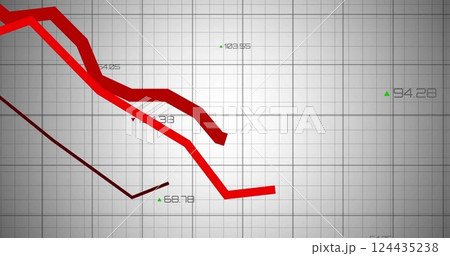 Image of diagrams and data processing on white background 124435238