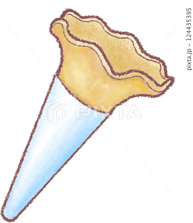アイスのコーン_フラワーコーンのイラスト アイスのコーン_フラワーコーンのイラスト 124435395