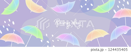 カラフルな傘の背景素材 124435405