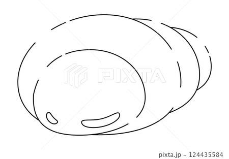 シンプルなチョココロネのイラスト 124435584