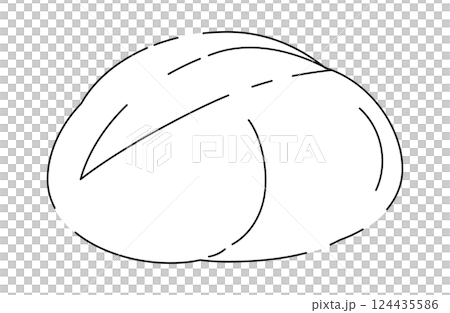 切れ目の入ったロールパンのイラスト 124435586