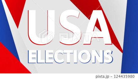 Image of usa election text over colours of flag of usa Image of usa election text over colours of flag of usa 124435980