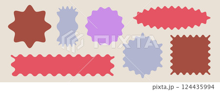 Color scallop edge frames set isolated on white 124435994