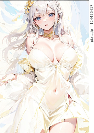 ドレスを着ている美女 124436417