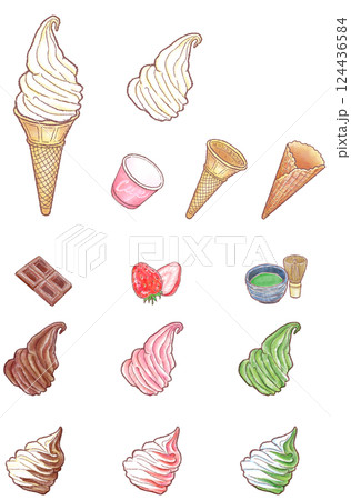ソフトクリーム一覧_縦長 ソフトクリーム一覧_縦長 124436584