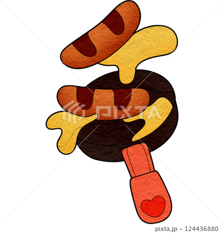 The illustration of a prying pan The illustration of a prying pan 124436880