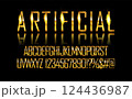 Gold Grand Opening text effect. Vector illustration 124436987