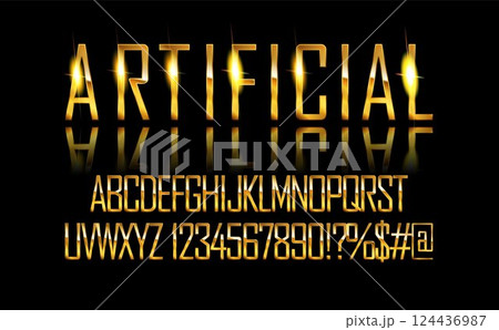 Gold Grand Opening text effect. Vector illustration Gold Grand Opening text effect. Vector illustration 124436987