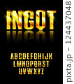 The Golden alphabet. Beautiful golden font. Vector illustration 124437048