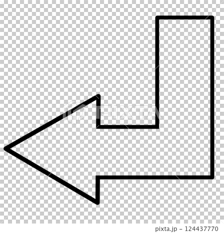 曲がった矢印のピクトグラム（線画） 124437770