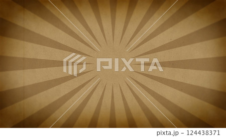 ビンテージ風セピアなサンバースト背景（直線・集中線） 124438371