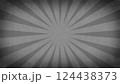 ビンテージ風モノクロなサンバースト背景（直線・集中線） 124438373
