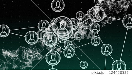 Image of dna strand over network of connections with people icons 124438525